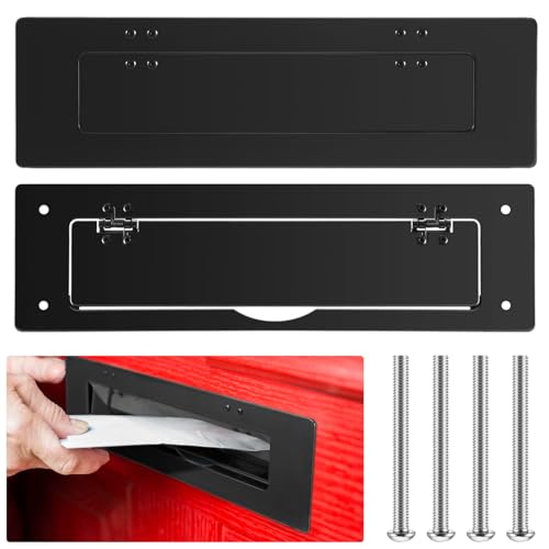 Zonon 1 Set 13' x 3.9' Mail Slot with Double Flap for Front Door Mailbox Accessory, with Solid...