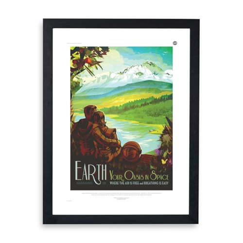 Affiche NASA Earth encadrée grande taille par Spiffing Prints pour salon
