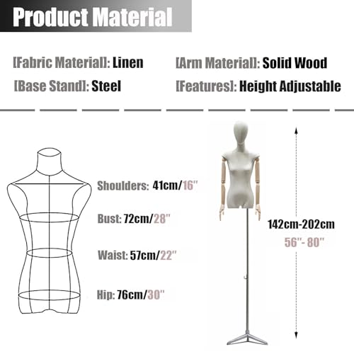 Buste de mannequin féminin réglable pour présentation de mode