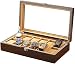 Watch Box Organizer Kissenbezug - 12 Slot Premium Vitrinen mit gerahmter Metallschließe für Männer und Frauen Watch Jewelry Large Holder Boxes