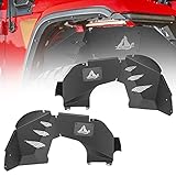 ROXX Front Inner Fender Liners Pair for 2018 2019 2020 Jeep Wrangler JL and 2019-2020 Gladiator JT Wheel Well Liners, Q235A Steel, Black Rust Proof Coat, Passenger and Driver Side