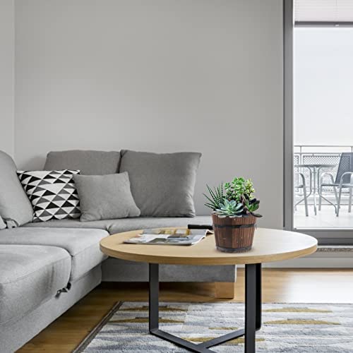 Yardwe 1Pcs Wooden Whiskey Barrel Planter Round Wooden Garden Flower Pot Decor Plant Container Box Brown Medium (15 X 12 X 13Cm) #TOP7