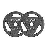 CAP Barbell Black 2-Inch Olympic Grip Plate, 35-Pounds, Pair