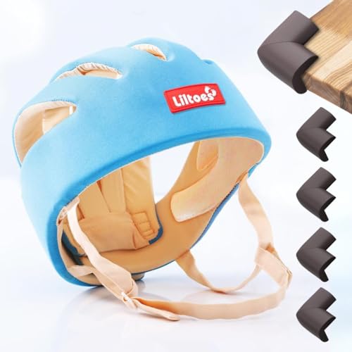 Image of Baby Safety Products Combo | LILTOES Baby Head Protector + Edge Guard for Safety of Kids 6M to 3 Years | Baby Safety Helmet with Corner Guard Protection (Sky Blue+Corner)