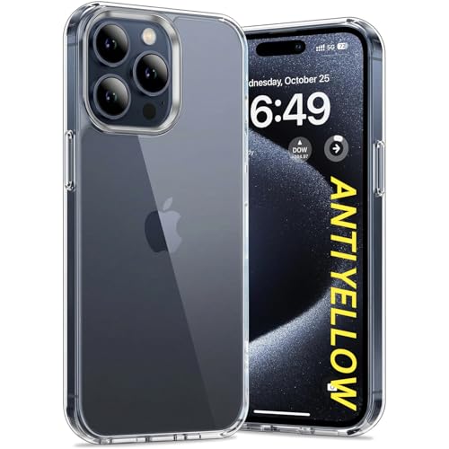 Image of DIZORO Crystal Clear Compatible with iPhone 15 Pro Max Case with Anti-Yellow Anti-Scratch Shockproof Transparent Cover