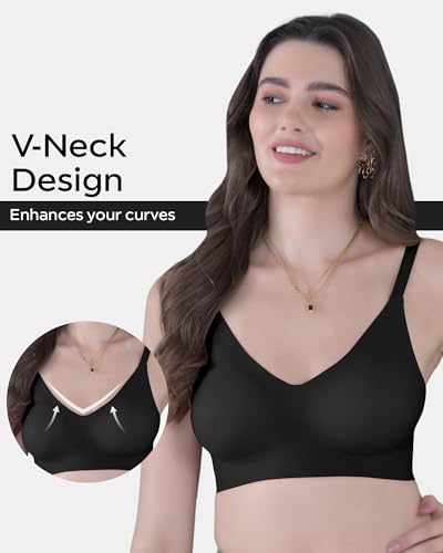 Image of Tweens Seamless Bonded Lightly Padded Invisibra for Women, Full Coverage, Elastic-Free Design, Invisible Fit, Polyamide Fabric | Pack of 1 |
