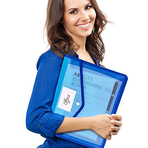 Chepula B4 Plastic File Wallet Envelope Expanding File Folder Document Organizer With Snap Closure & Label Pocket Clear Colored Waterproof Accordion File Pouch For Office Home Storage #TOP5
