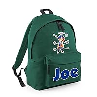 Pirate Bag, Personalised Backpack, Gift For Kids, Boy, Kid Pirate Cartoon Character Bag, Birthday, Christmas Fashion Backpack for Nursery, Bookbags, Rucksack Shoulder Bag. (Bottle Green)