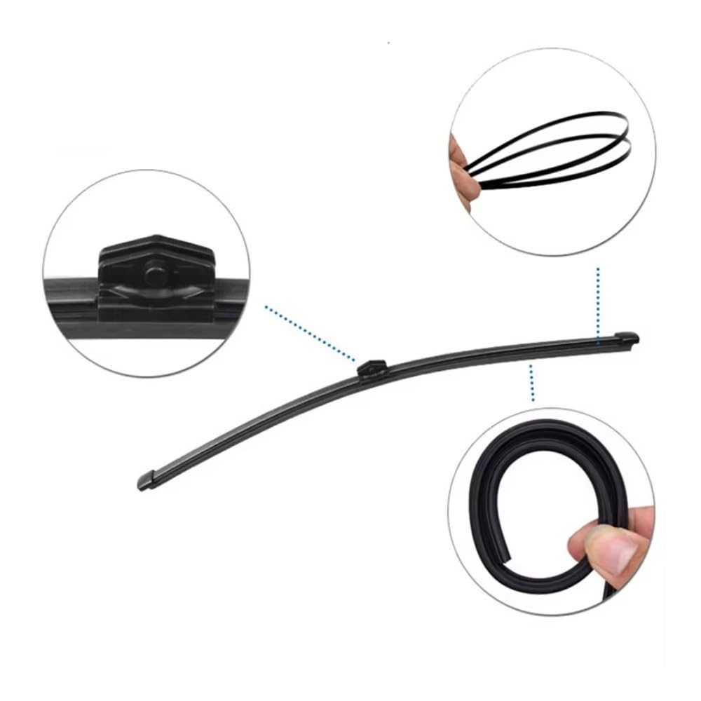 LUTFI Spazzola tergi Set di spazzole tergicristallo Anteriori Posteriori per Q3 2011-2017 Spazzole per Pioggia per Parabrezza finestrini 24"+20"+16"