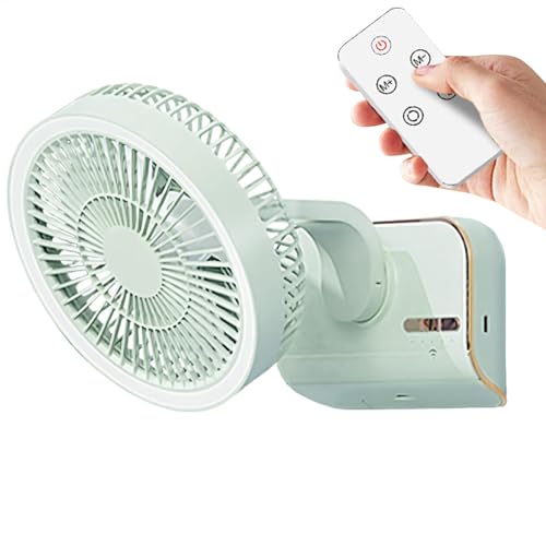 Circulador de aire con control remoto Ventilador pequeño, ventilador de aire de enfriamiento, ventilador de circulador de pared, velocidades ajustables, control remoto, 25x18x10.5cm, para dormitorios,