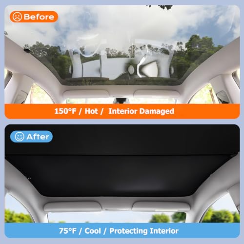 Tesla Model Y Sunshade Roof Never Sag Heat-Insulating, UV-Protective, Nano Ice-Crystal Coatings Interior Accessories for Tesla Model Y Juniper 2025-2026 by Topfit - Image 5