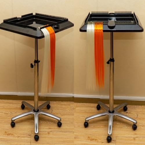 Support de postiche pour salon de coiffure avec plateau noir et rangement