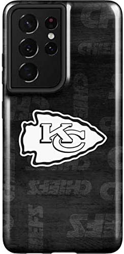 Skinit Pro Phone Case Compatible with Samsung Galaxy S21 Ultra 5G - Officially Licensed NFL Kansas City Chiefs Black & White Design