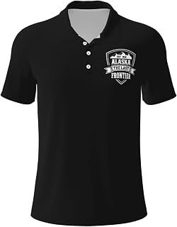Alaska Est 1959 Alaskan Pride Polo Shirts for Men, Mens Golf Shirt Quick-Dry Short Sleeve Casual
