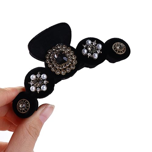 Pinza para cabello Leadigol Velvet Rhinestone Pearl 9.5 cm miniatura 3