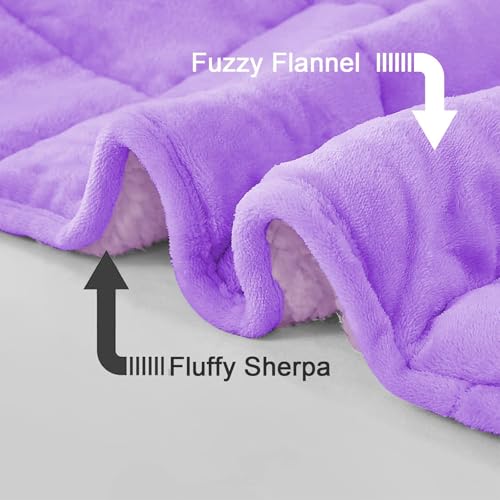 Image of yescool Weighted Blanket for Adults (15 lbs, 60 inch x 80 inch, Lavender) Heavy Blanket for Sleeping Perfect for 140-160 lbs, Queen Size Breathable Blanket with Premium Glass Bead, Machine Washable
