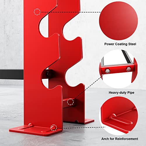 Fisup Weight Rack For Dumbbells, Dumbbell Rack Stand Only 450Lbs Capacity Weight Rack For Home Gym Strength Training Dumbbell Racks Red And Black 5 Tier #TOP3