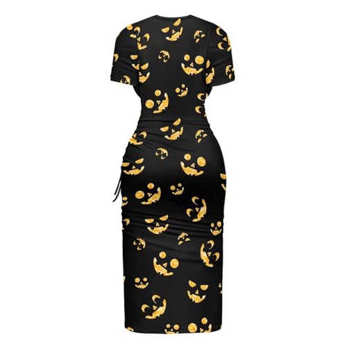 Image of Short Sleeve Dress for Women,Sexy Bodycon Dress,Plus Size Slit Dress,String Design s-4xl