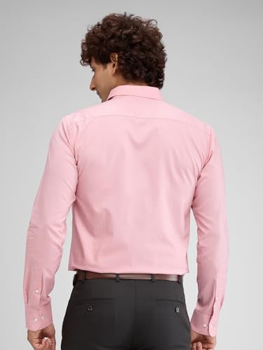 Image of Park Avenue Men Pure Cotton Slim Fit Structure Pattern Semi Cutaway Collar Formal Shirt