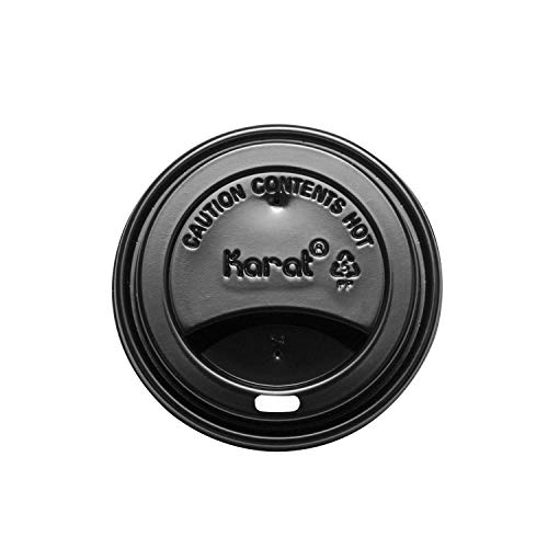 Karat C-KDL516B Sipper Dome Lid for Hot Cups (Fits 10 oz to 24 oz Capacity), Black (Case of 1000) - Thumbnail 2