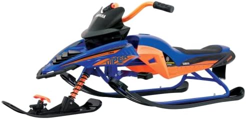 Yamaha Viper Kids Snow Bike Sled - Winter Bike for Children, Rubber Handle Steering, Dual Foot Brakes, Adjustable Seat, Rider Comfort, Light Weight, Front Mount Tow System, Winter Season