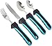 BodyHealt Easy Grip Utensils Set - 4pcs Weighted Flatware for Elderly, Arthritis, Handicap, or Hand Tremor | Parkinson Utensils with Thick Non-Slip Handles for Shaking Hands | Weighted Utensil Set