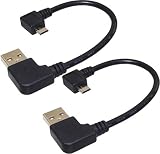 オーディオファン マイクロB ケーブル L字 短い 15cm ブラック 2本セット