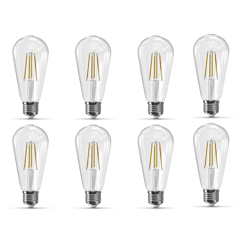 Image of Jensense Edison Bulbs E26 LED Bulb 60 Watt Equivalent, Vintage LED Light Bulbs CRI90+ ST19, Dimmable Clear Light Bulbs (2700k Warm White, 6w-8 Pack)