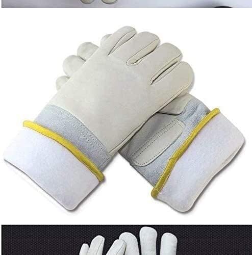 ETomey Heat/Fire Resistant Gloves，Gardening Gloves ， Work Gloves,Welding Gloves Heat Resistant and Fireproof Gloves Leather Liquid Nitrogen Resistant to Low High Temperature Gardening Gloves