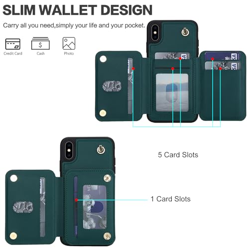 Étui anti-rayures iPhone Xs Max Asuwish protection écran portefeuille RFID - 4