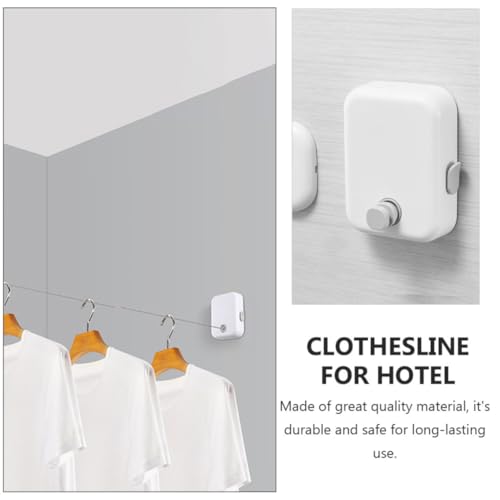 Sangle suspendre vêtements rétractable 4,2m acier inoxydable blanc - 4