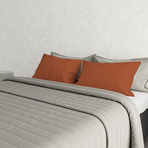 Italian Bed Linen Max Color Coppia di Federe Tinta...