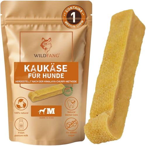 Wildfang® Hartkäse Kaukäse für Hunde M (ca. 85 g) für Hunde bis 30 kg – Kauspielzeug Hund aus Hartkäse, Härte wie Himalayan Yak Chews, Churpi-Käse-Sticks, Welpensnacks & Trainingssnacks, 1er Pack