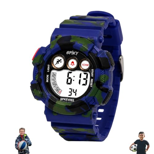 Image of SPIKY Round Digital Sports Watch for Kids | Military, Camouflage Design | Multifunctional & Luminous Display | 30M Water Resistant | Best Birthday Gift Wrist Watches for Boys & Girls | Age 2-12 Years
