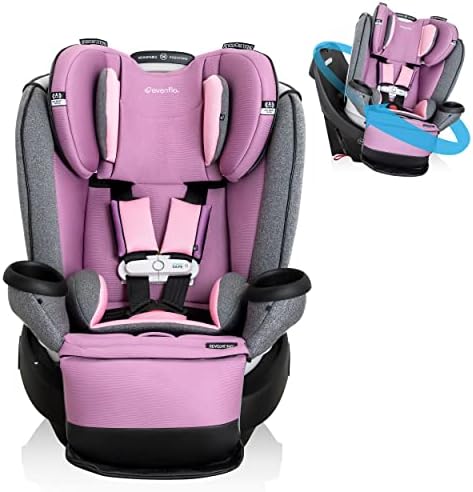 Evenflo Gold Revolve360 Extend All-in-One Rotational Car Seat with SensorSafe (Opal Pink)