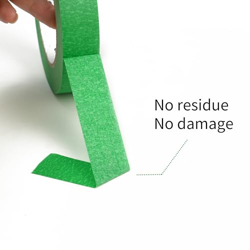 Image of CHUANGSEED Green Painters Tape 1 Inch x 55 Yards x 10 Pack - Green Masking Tape Bulk Multi Pack for Painting, DIY Crafting, Marking, Artwork and School Projects, 550 Yards Total