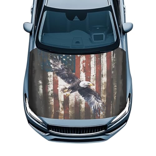Image of Car Hood Cover,Comfortable Breathable Car Hood Cover Protector Suitable Most Automotive Sedans Trucks Pickup Sports Cars,Car Accessories Flag Eagle Design