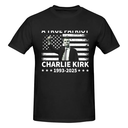 A True Patriott Charlie Kirk Rest in Peace Charlie 1993 2025 T Shirt Round Neck Cotton for Men and Women4