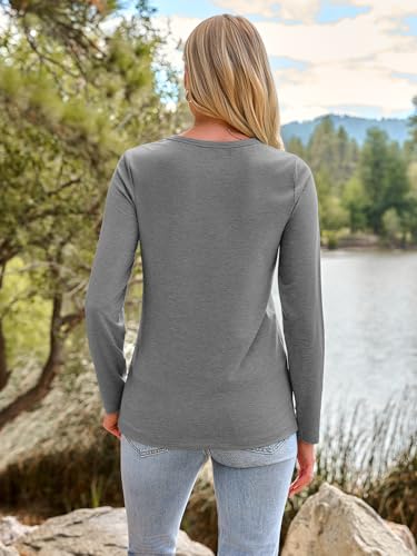 Image of AUTOMET Women's Long Sleeve Crewneck Shirts Casual Basic Tops