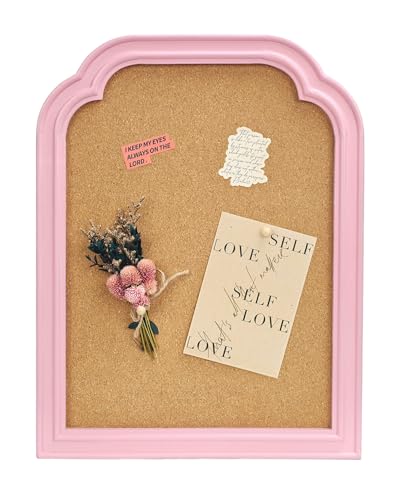 Cork Bulletin Board with Pink Frame, 13"*17" Pin Board for