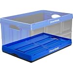 CleverMade Collapsible Storage Bins, 62L 1 Pack, 100lb Stackable Royal Blue - Image 4