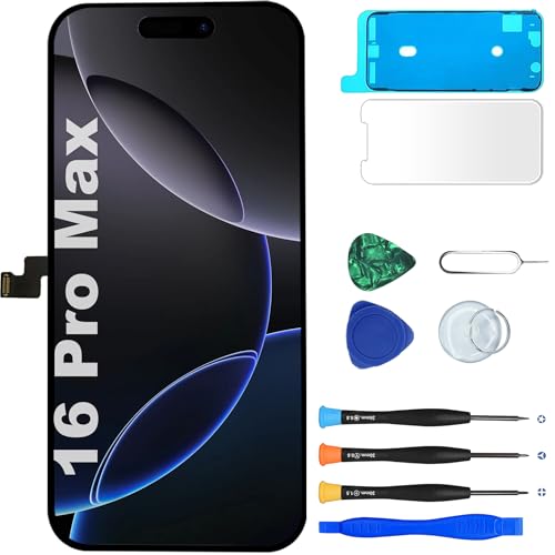 Image of MP+ for iPhone 16 Pro Max Screen Replacement,[Face ID] 3D Touch Screen Display Digitizer Assembly with Waterproof Adhesive Tape and Repair Tools Kit | Display Digitizer Assembly with Face ID Support, Haptic Touch, Repair Tools and Waterproof Adhesive