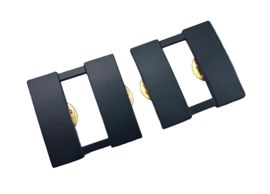 Reproduction Full size BLACK PAIR OF US ARMY OFFICER'S CAPTAIN RANK INSIGNIA BADGE PIN