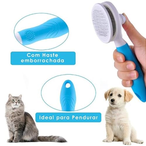 Escova de Limpeza para Animais de Estimação, Escova Anti-Nós com Pente Removível