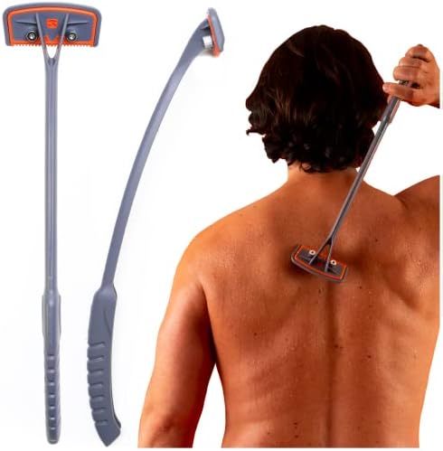 Bro Shaver 2.2. Back Shaver - Body Hair Trimmer for Men. DIY Back shavers. 2 Shave Settings Wet or Dry. Extreme Reach Handle. Mens Grooming Kit, Shaving & Hair Removal Products