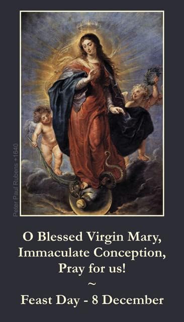 O Blessed Virgin Mary, The Immaculate Conception Holy Card (10-pack) with Two Free Prayer Cards Included
