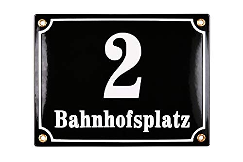 Plaque d'adresse émaillée personnalisée 15x20 cm pour numéro de rue de maison