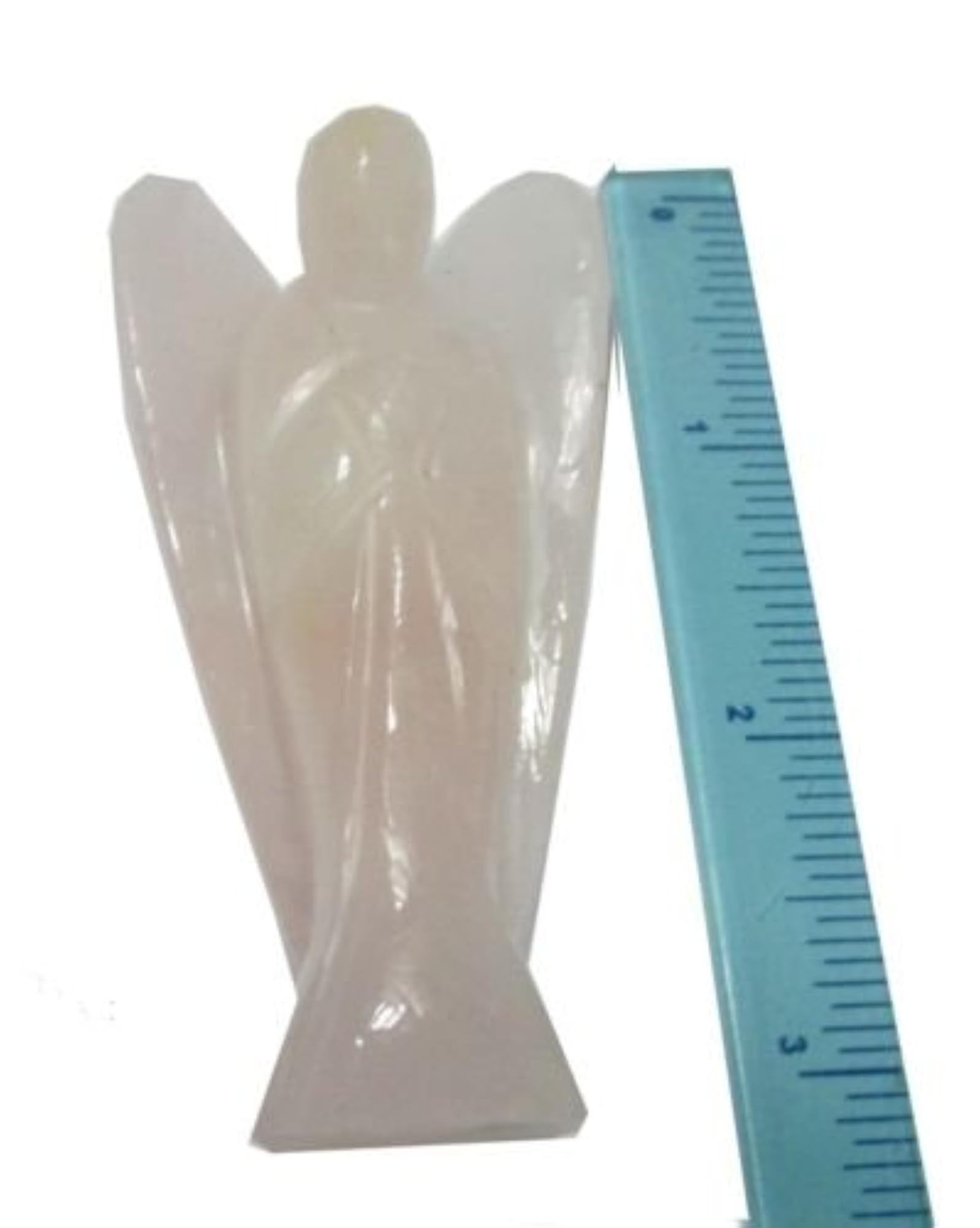 Natural Rose Quartz Angel Guardian Statue, 3 Inch