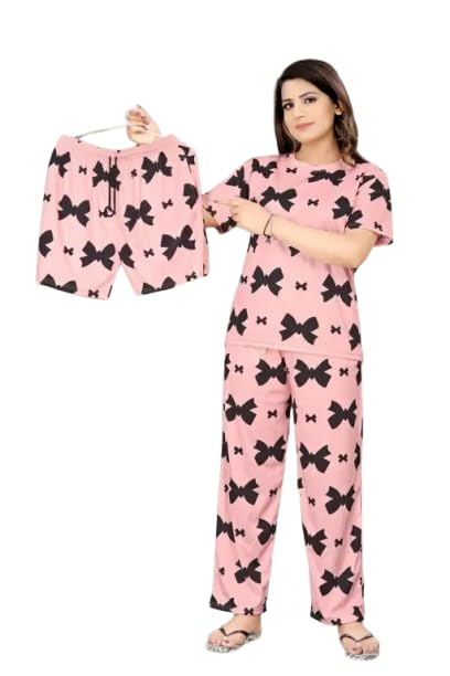 S K_Trading Women Top,Pyjama & Shorts 3Pcs Set Night Suit - Review, Price and Buying Guide