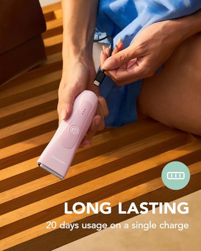 Image of LADYSPOT Hair Finishing Trimmers, with 3 Guard and Replaceable Ceramic Blade Heads, LADYSPOT Hair Shaver Kit Sets (Women-Pink-Version)